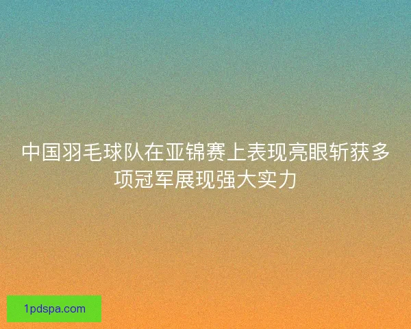 中国羽毛球队在亚锦赛上表现亮眼斩获多项冠军展现强大实力